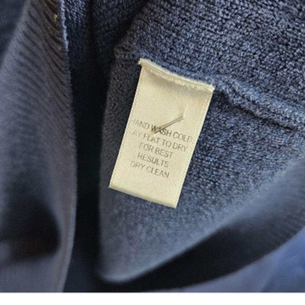 Pronto Uomo Sweater Vest Mens XL Blue 100% Merino Wool Knit Pullover Classic - Picture 3 of 6